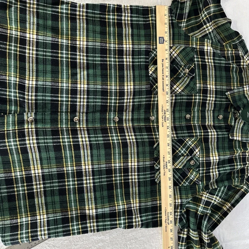 KingSize Men's Green Plaid Flannel Shirt Size‎ Tall XLT